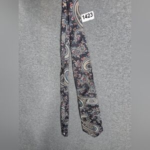 Paisley Patterned Tie -Blue And Red 100% Silk   Office. Preppy